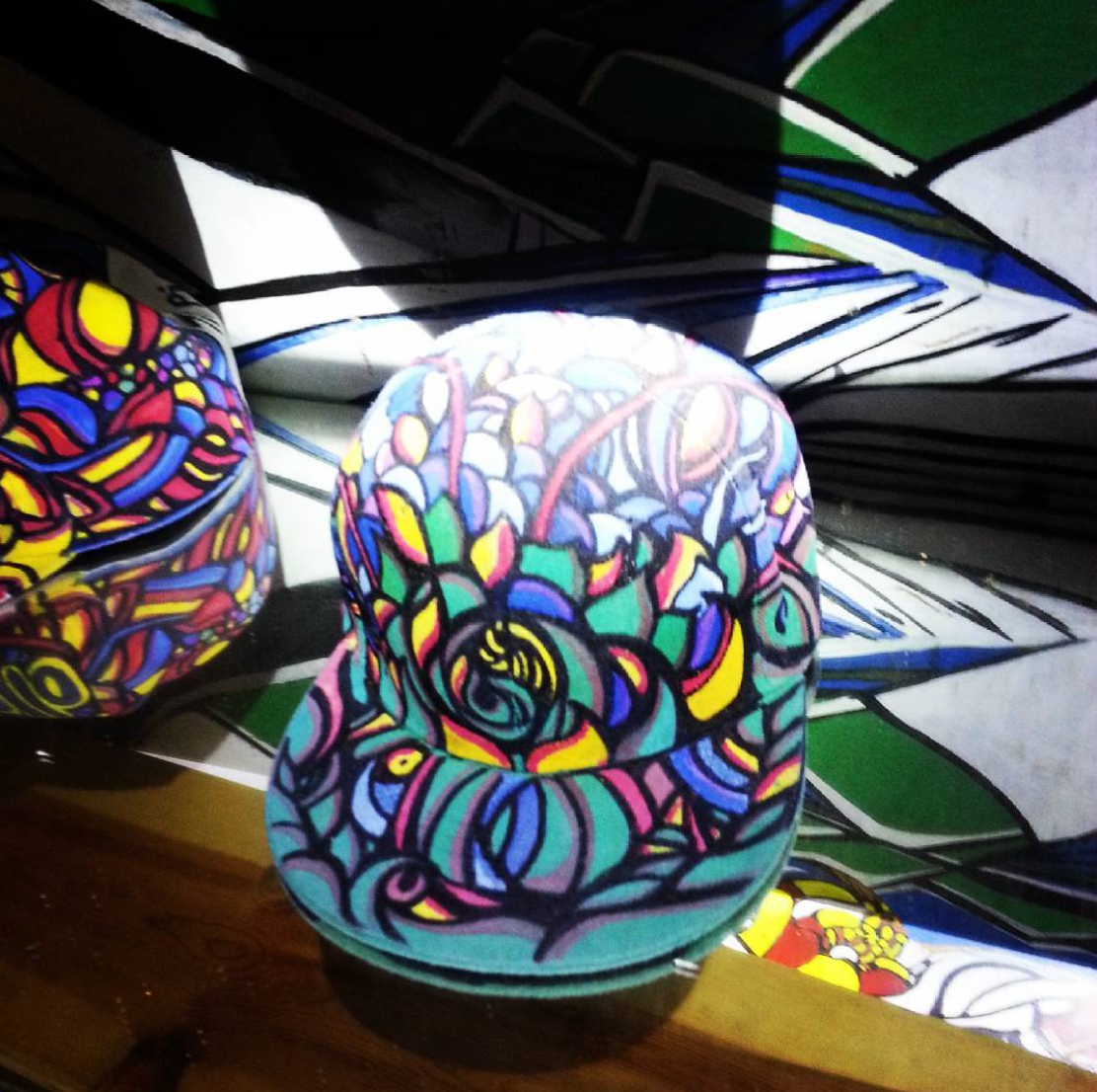 Hand painted hat detail