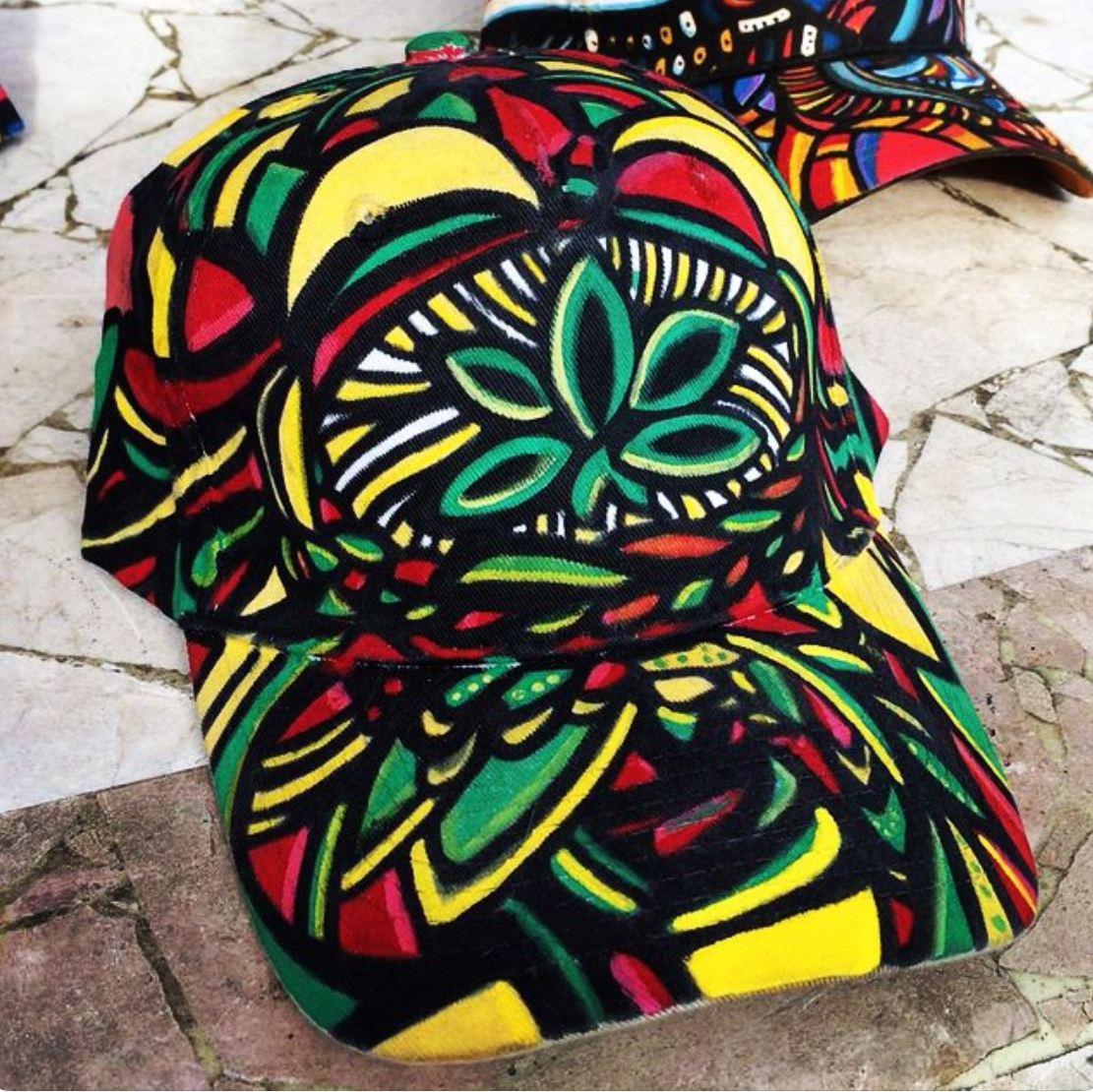 Hand painted hat detail